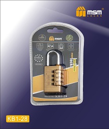 Навесной кодовый замок MSM KB1-28 Цвет: SB - Матовая латунь
