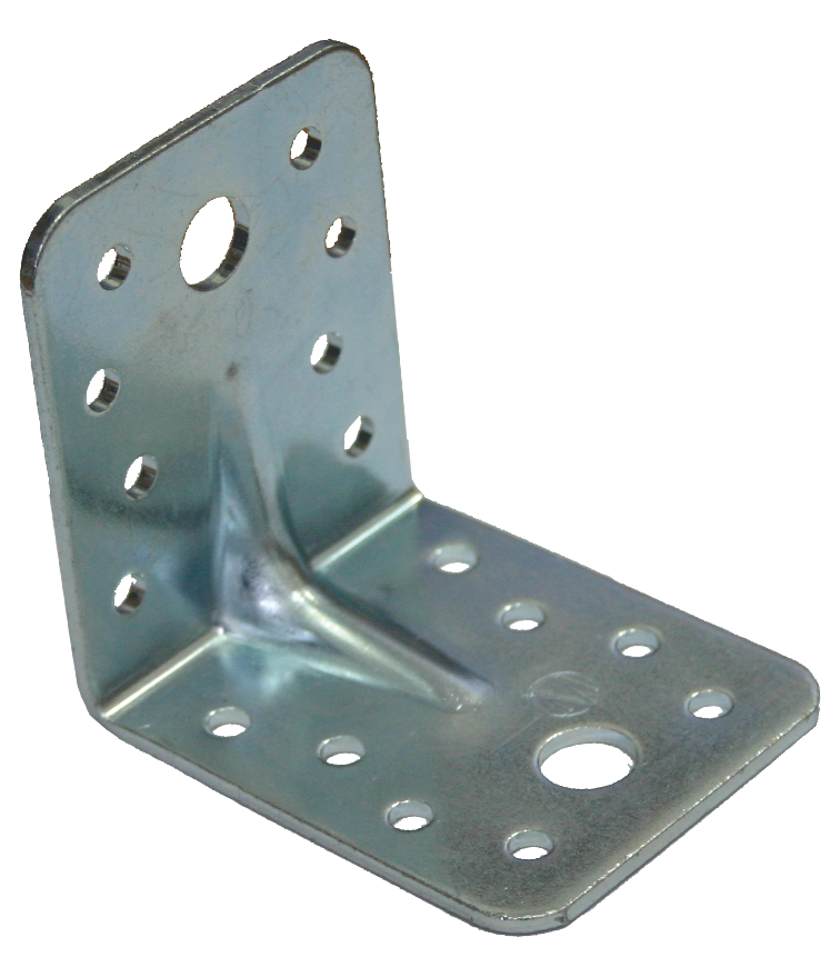 Уголок крепёжный 67*67*55*2,3мм. Усил. Перфо. Цвет: Цинк