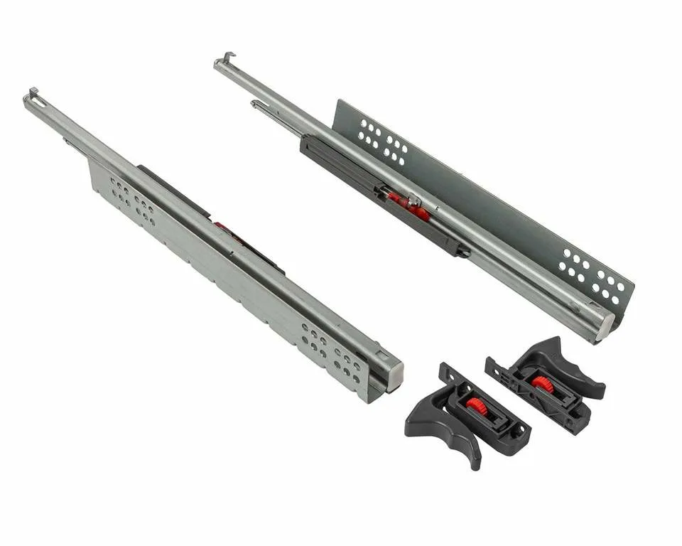 Направляющие скрытого монтажа 2D неполного выдвижения С ДОВОДЧИКОМ 450 ММ